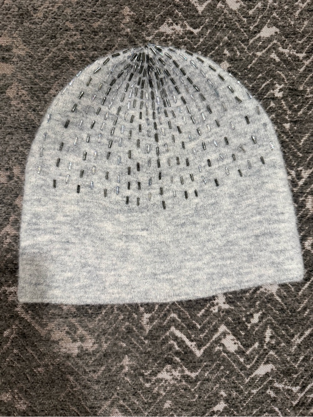Club Monaco Gray Wool Blend Beaded Embellished Beanie Hat